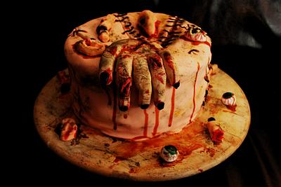 Gruesome Zombie Halloween Cake! - Cake by Vintage Twist