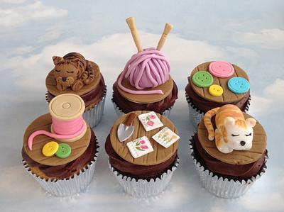 Knitting, cats and Gardening themed cupcakes - Cake by Cupcake-Heaven