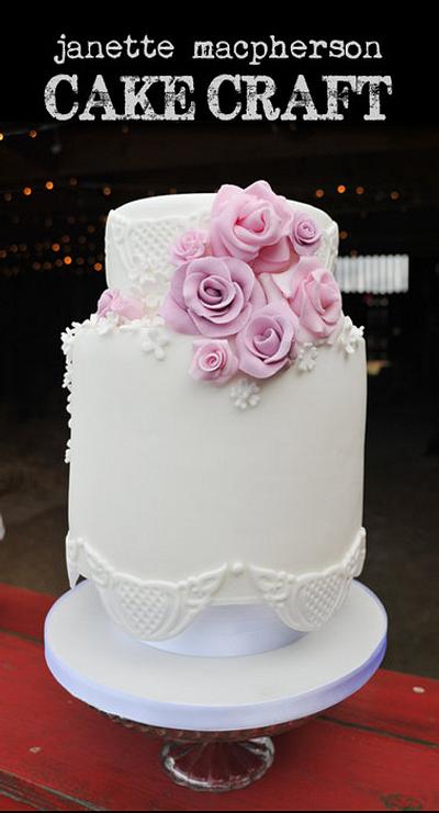Vintage double barrel wedding cake - Cake by Janette MacPherson Cake Craft