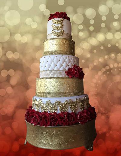 Gorgeous Gold & Red - Cake by MsTreatz