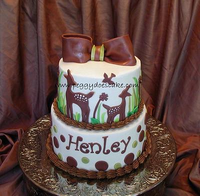 Willow Bedding Baby Shower Cake - Cake by Peggy Does Cake