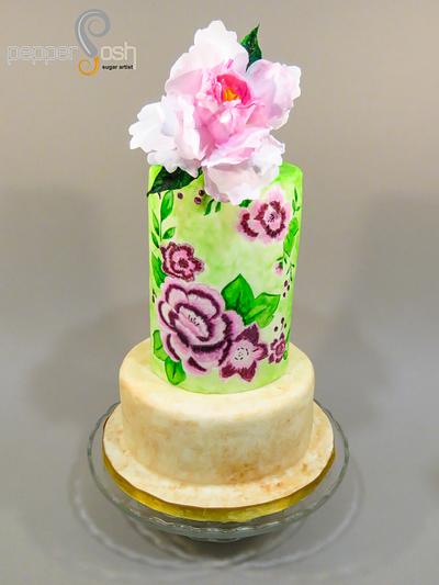 Floral Wedding Cake - Cake by Pepper Posh - Carla Rodrigues