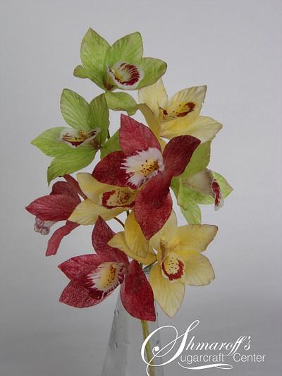 Wafer Paper Cymbidium Orchids - Cake by Petya Shmarova