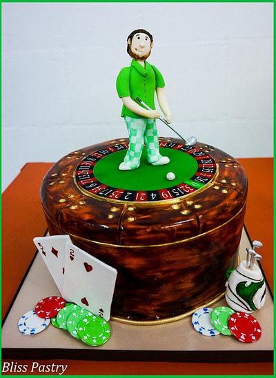 Roulette and Golf Grooms Cake - Cake by Bliss Pastry