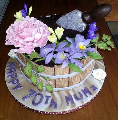 70th Flower basket cake - Cake by Michelle