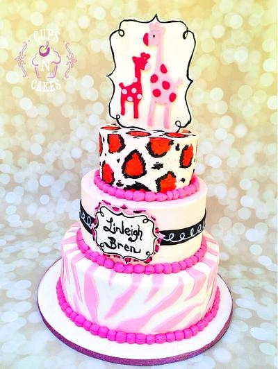 Safari Girl Baby Shower - Cake by Cups-N-Cakes 