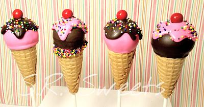Icecream cone cake pops 🍦  - Cake by SRsweets