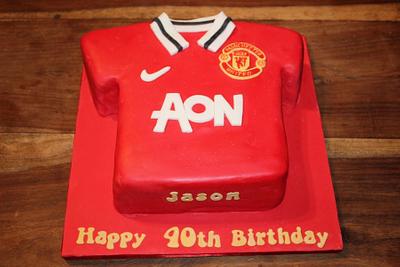 Manchester United Football shirt - Cake by Helen Campbell
