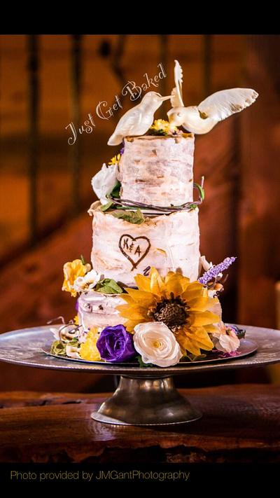 Birch tree wedding cake - Cake by Kyrie ~ Just Get Baked