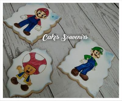 Mario , Luigi Andrea Toad cookies - Cake by Claudia Smichowski