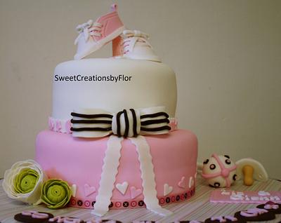 Pink baby Shower Cake - Cake by SweetCreationsbyFlor