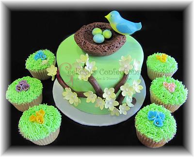 Birds Nest Baby Shower Cake - Cake by Geelicious Confections