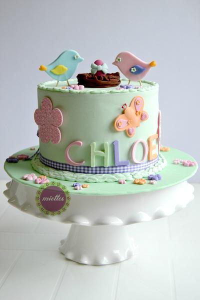 Birdie Baby Shower - in pastel - Cake by miettes