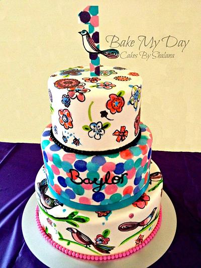 Larkspur Love - Cake by Bake My Day Acadiana