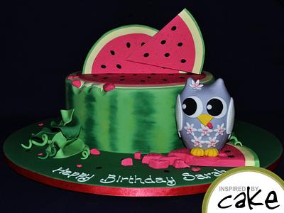 A Watermelon Loving Owl - Cake by Inspired by Cake - Vanessa