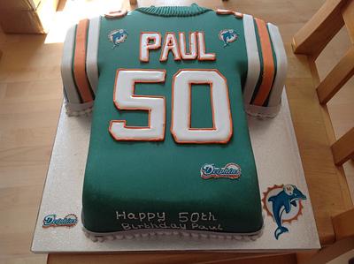 Miami dolphins birthday cake - Cake by Iced Images Cakes (Karen Ker)
