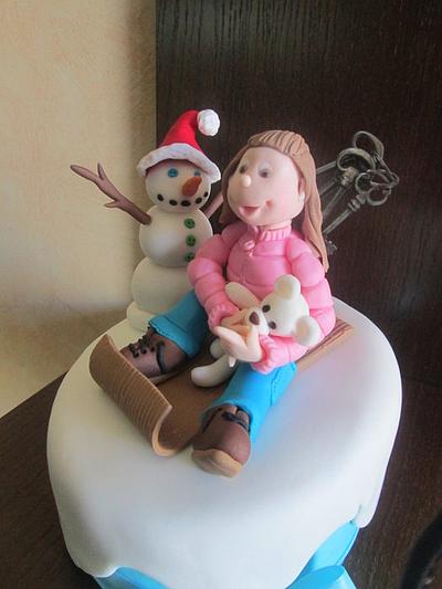 A girl in the snow - Cake by Lara Correia