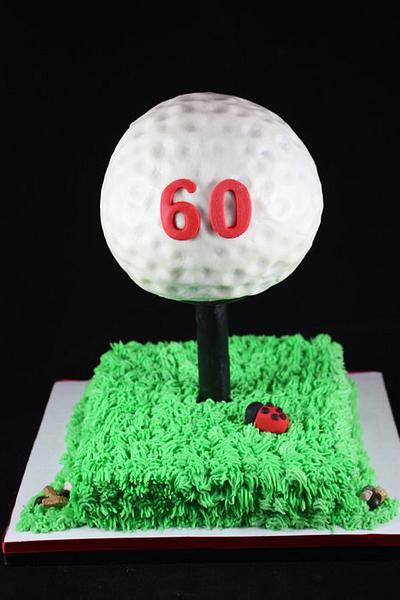 Golf ball on tee - Cake by sweetonyou