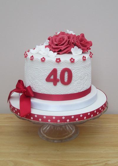 Ruby Wedding Anniversary - Cake by The Buttercream Pantry
