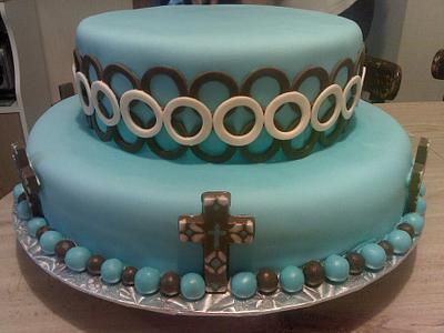 Son's Baptism Cake - Cake by Katie