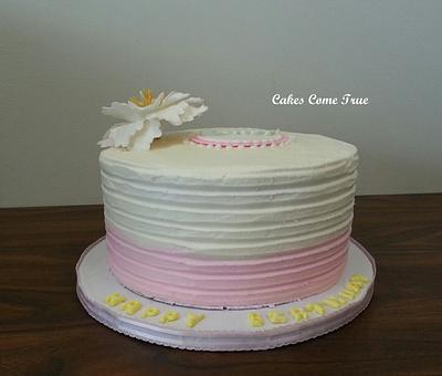 Pink and wite Birthday cake - Cake by Rosie93095