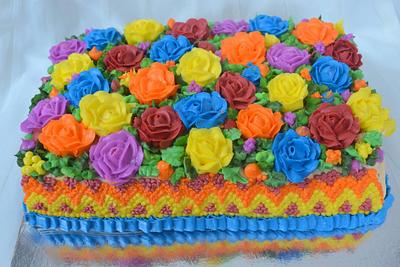 Full bloom roses  - Cake by Divya iyer