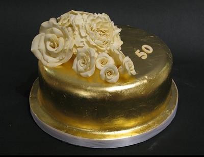 Golden Wedding Anniversary cake - Cake by Cake Laine