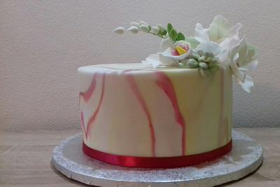 Marble and flowers - Cake by Ellyys