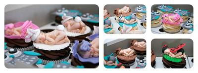 Anne Geddes inspired Baby Shower cupcakes - fondant baby toppers - Cake by Princess Crème