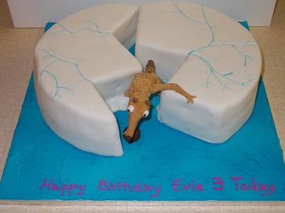 Ice age Scrat birthday cake - Cake by David Mason
