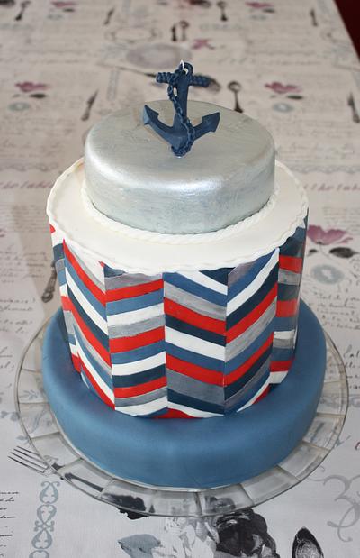 My doublebarrel chevron birthday cake - Cake by cakesbyoana