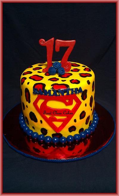 Superman Leopard Print Cake - Cake by First Class Cakes