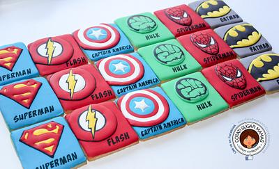 Superhero themed cookies - Cake by Isabelle (Cotati Sugar Mamas)