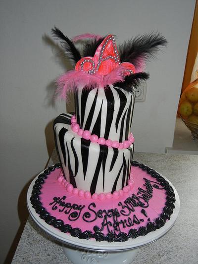 Topsy Turvy Zebra Cake - Cake by TheHandyBaker