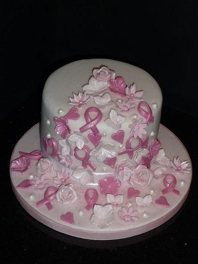 breast cancer cake and matching cupcakes  - Cake by d and k creative cakes