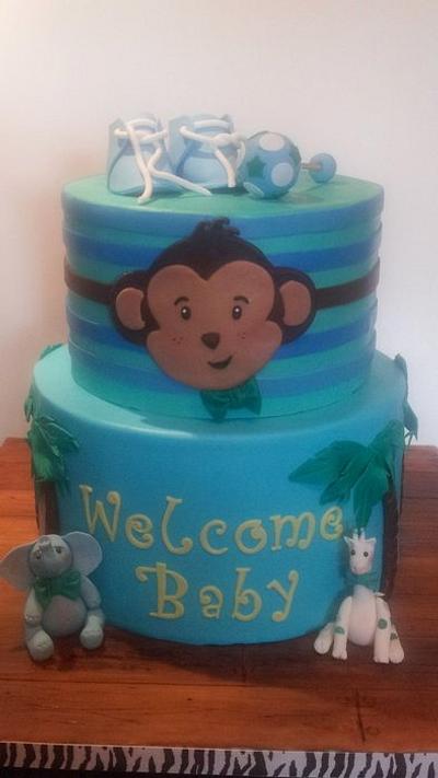 Monkey Baby Shower - Cake by Diana