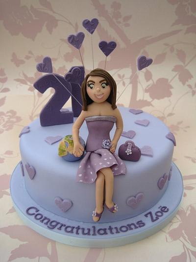 Purple heart 21st Cake - Cake by Deborah Cubbon (the4manxies)