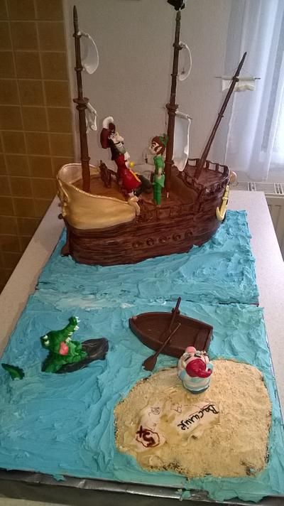 Peter Pan and captain Hook cake - Cake by Fondantfantasy