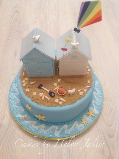 Beach huts - Cake by helen Jane Cake Design 