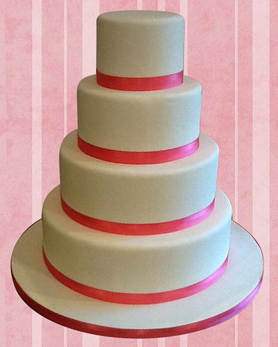 Four Tier White Wedding Cake - Cake by Let's Eat Cake