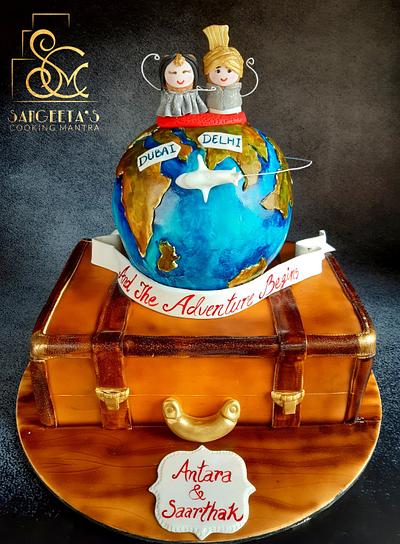 Travel theme engagement cake - Cake by Sangeeta Roy Ghosh