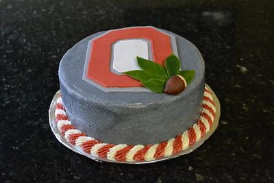 Ohio State cake  - Cake by Cakesbylala