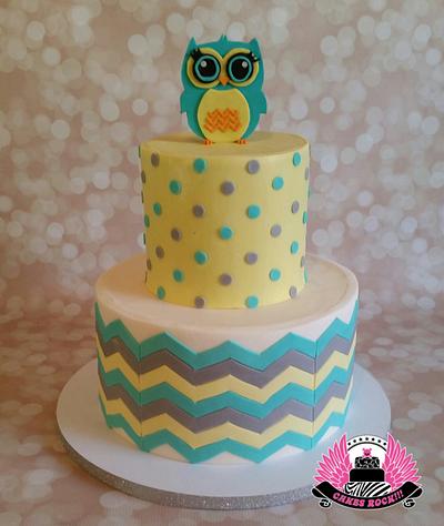Owl Baby Shower - Cake by Cakes ROCK!!!  