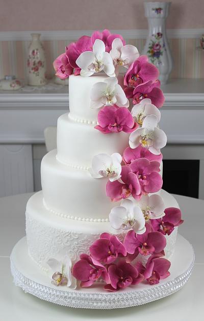 Wedding cake with sugar orchids - Cake by Tortenherz