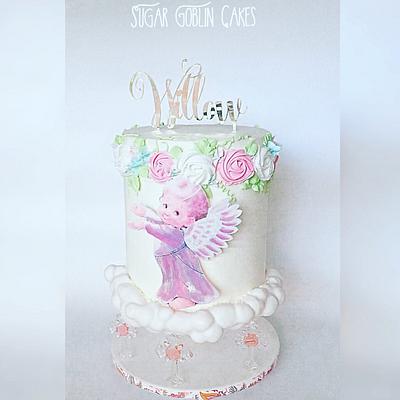 Floating Angel Baptism Cake - Cake by LJay -Sugar Goblin Cakes