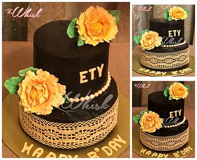 Elegant lace and peonies cake  - Cake by TheWhiskByHema