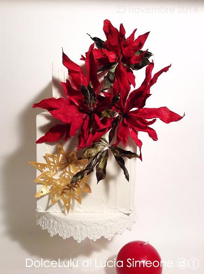 My Christmas, poinsettia wafer paper - Cake by Lucia Simeone