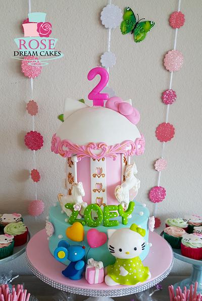 Hello Kitty Carousel Cake and Treats - Cake by Rose Dream Cakes