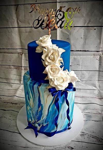blue marble cake - Cake by Five Starr Cakes & Toppers