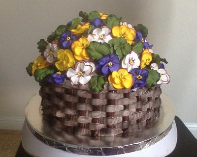 Basket of pansies - Cake by Ann